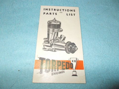 K&amp;B Torpedo small engine instructions and parts list