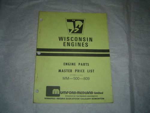 Wisconsin Model MM-500-809 engines parts list manual