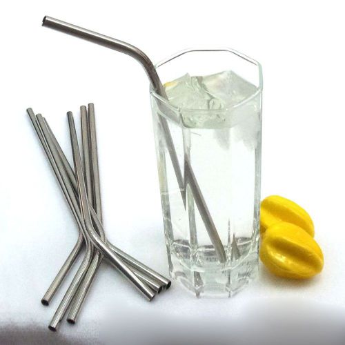 Set of 4 Stainless Steel Drinking Straw Eco-Friendly Bar Party Wedding Reception