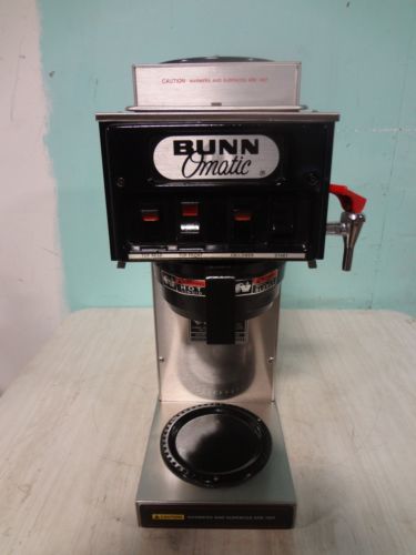 &#034;BUNN-O-MATIC&#034; H.D. COMMERCIAL S.S. COFFEE BREWER, W/3 WARMERS, HOT WATER SPIGOT