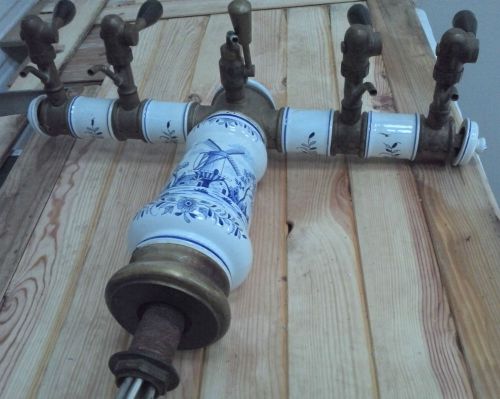 antique french old fountain Pump Shotty beer delft porcelain ceramic bistro bar