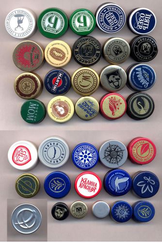 36 Different Bottle Caps (Spirits) - Vodka, Brandy etc. (from RUSSIA) Lot #3