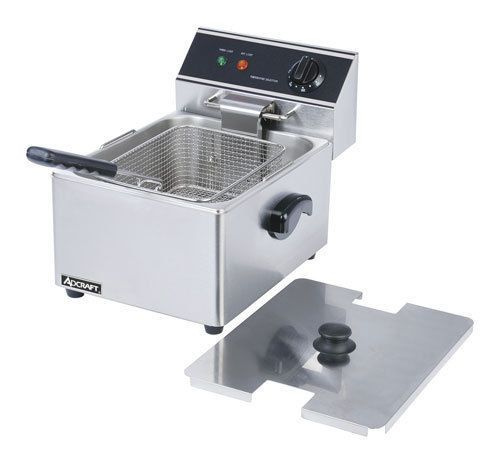 Commercial deep fryer w/ cover adcraft df-6l  15 lbs/hr for sale
