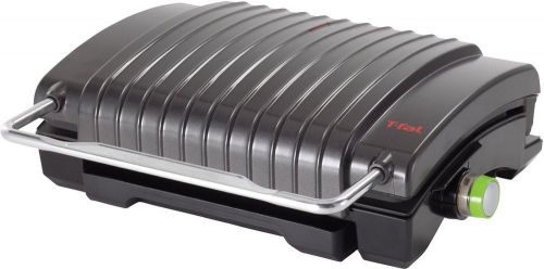 The T-fal GC430D52 4-Burger Curved Grill with Non-Stick Plates Silver
