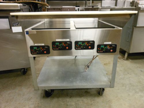 Mr Induction 4 Burner 32&#034; Mobile Heat and Hold Soup and Sauce Warming Station