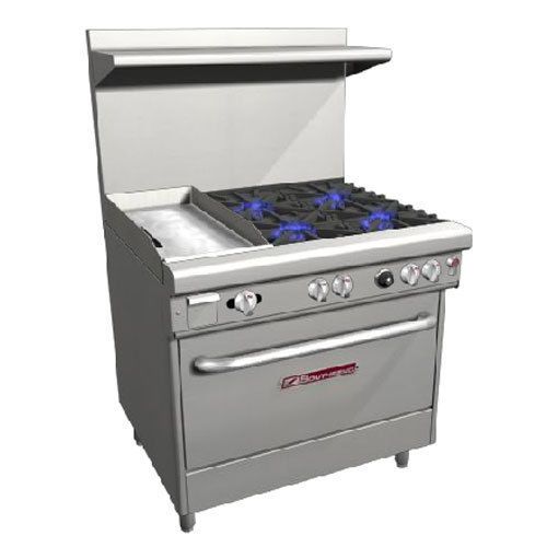 Southbend S36D-1GL Range, 36&#034;, 4 Burners (28,000 BTU), 12&#034; Manual Griddle Left,