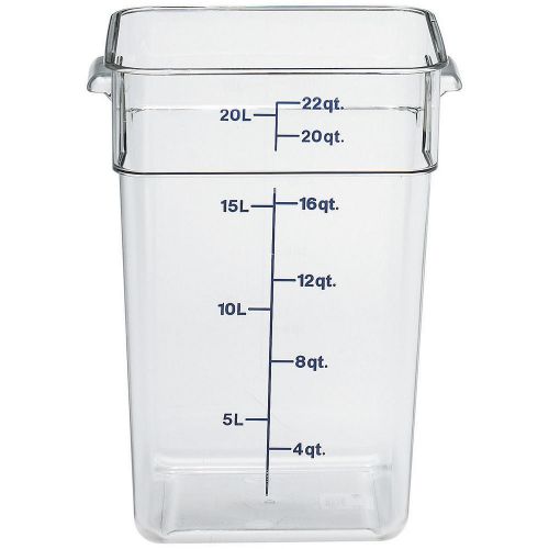 CAMBRO 22 QT. CAMSQUARE FOOD STORAGE CONTAINERS, 6PK CLEAR 22SFSCW-135
