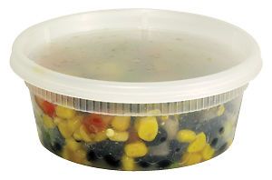 8oz. Clear Plastic Soup/Food Disposable Containers w/Lids Microwaveable 48pk
