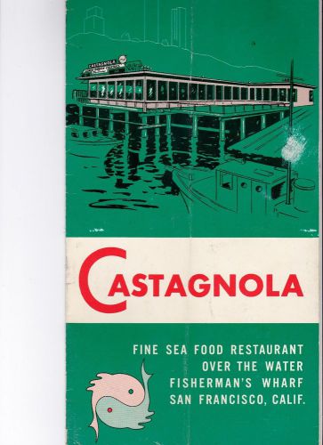 Castagnola restaurant fisherman&#039;s  wharf, san francisco, calif. 4 page menu for sale