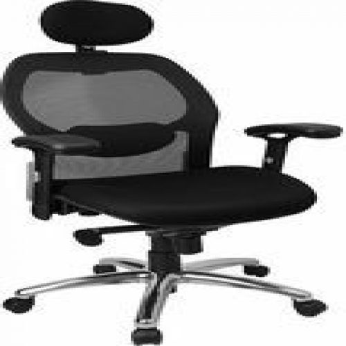 Flash furniture lf-w42-hr-gg high back super mesh office chair with black fabric for sale
