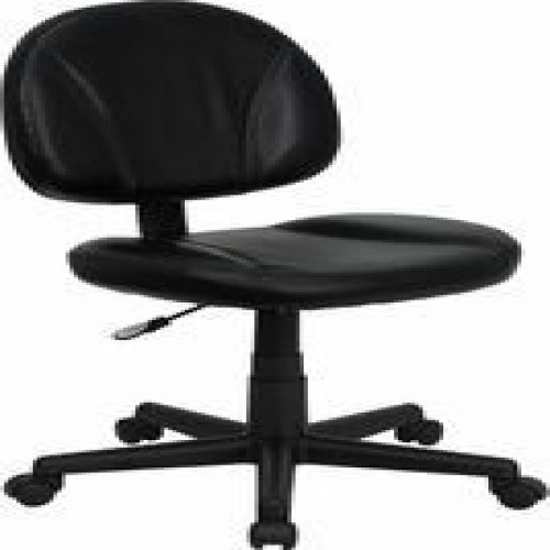 Flash Furniture BT-688-BK-GG Mid-Back Black Leather Ergonomic Task Chair