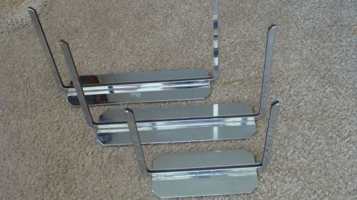 Lot of 3 Vintage Sign Price Tag or Photo Holders Metal Display Heavy Chrome