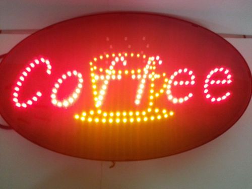 Electronic Flashing LED Neon COFFEE Sign 13&#039;&#039; x 21&#039;&#039; Bright Light Chain new
