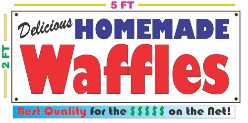 HOMEMADE WAFFLES BANNER Sign NEW Larger Size Best Quality for the $$$ BAKERY