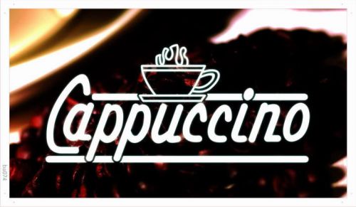 ba074 Cappuccino Coffee Shop Cafe NR Banner Shop Sign