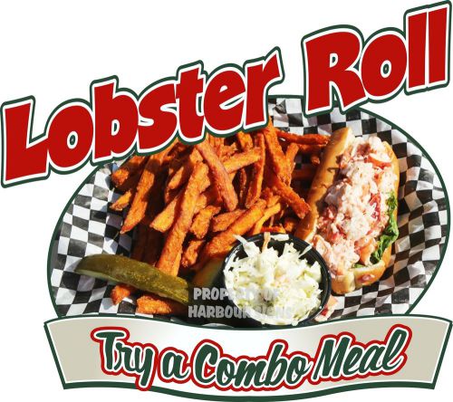 Lobster Roll Decal 14&#034; Combo Meal Seafood Sandwich Concession Food Truck Vinyl