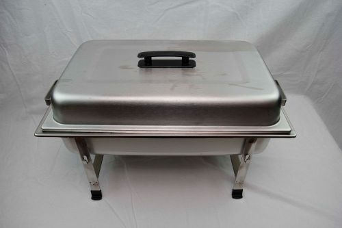 Lightly used rock-7 8 qt capacity oblong stainless steel rockwell chafer for sale