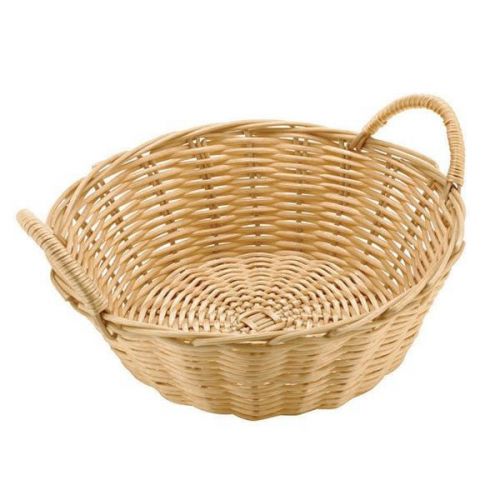 world cuisine dual handle round polyrattan bread basket set of 6
