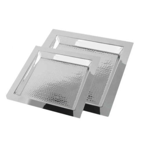 Eastern TableTop 5411H &#034;Brooklyn&#034; Tray 11&#034; Square Hammered Stainless Steel