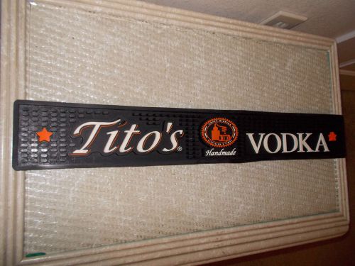 &#034;tito&#039;s&#034; Bar Mat handmade vodka liqour NEW TITO&#039;S unused 22.75X3.75&gt;&gt;L@@K
