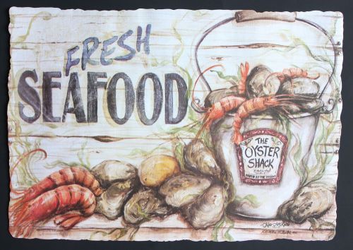 PAPER PLACEMATS 25 PACK FRESH SEAFOOD DESIGN FREE SHIPPING