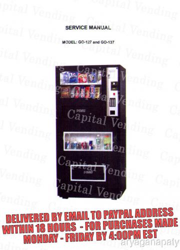 Genesis Vending GO 127 and GO 137 Service Manual (32 Pages) PDF sent by email