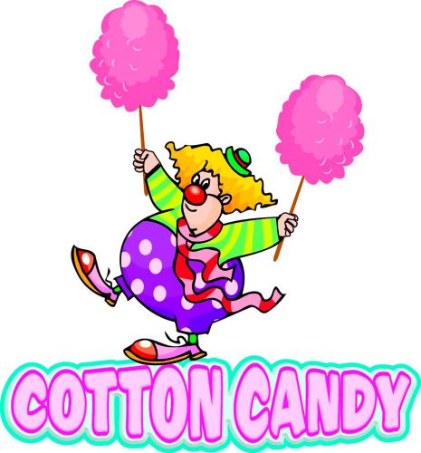 Cotton Candy Decal 14&#034;  Clown Concession Trailer Cart Mobile Food Truck Menu