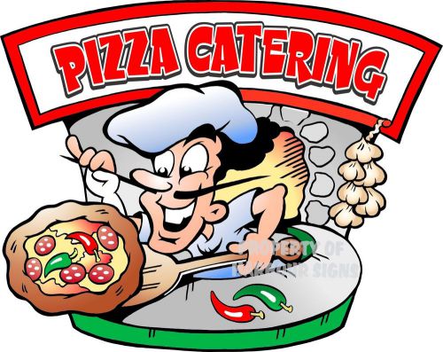 Pizza Catering Decal 14&#034; Concession Restaurant Food Truck Vinyl Menu Sticker