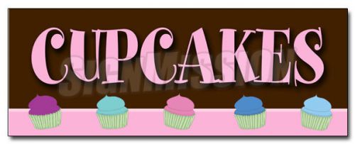 12&#034; CUPCAKES DECAL sticker fresh baked cup cakes birthday sprinkles