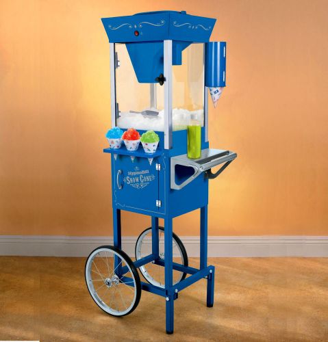 Nostalgic 54&#034; metal fullsize icee snow cone machine sno maker ice shaver w/cart for sale