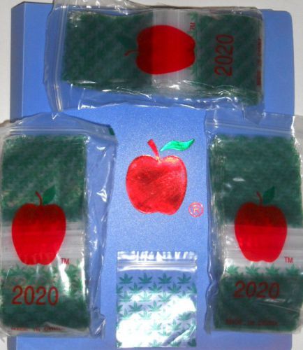 apple brand baggies zippitz bags 2&#034;x2&#034; 2020 size Green Leaf 300ct  Sick Price!