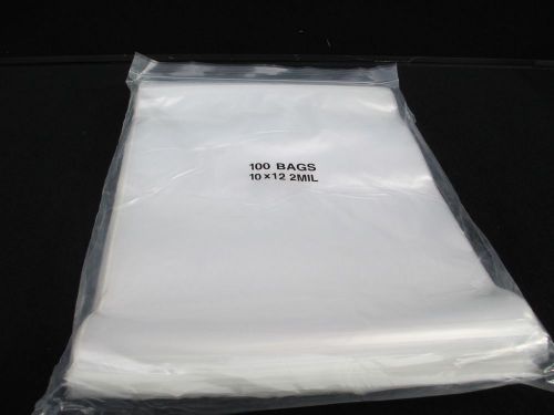 #A223 Pack of 100 2 Mil Clear White Block 10x12 Ziplock Bags