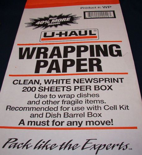 U-Haul Newsprint Wrapping Packing Paper 10 pound Box