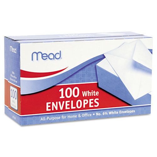 Business Envelope, 3 5/8 x 6 1/2, 20 lb, White, 100/Box