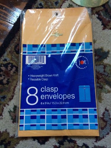 8 Clasp envelopes 6x9in/15.3x22.9 cm