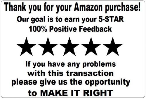 Qty 250 Thank You For Your Amazon Purchase FB Label Sticker 2&#034; x 1 1/2&#034;