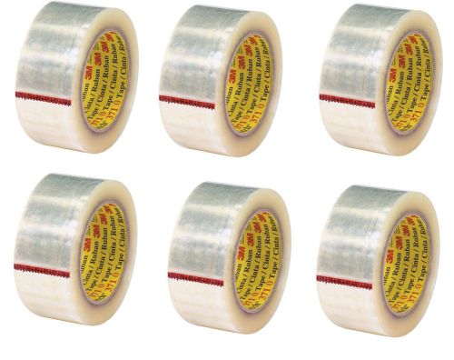 Qty 6 Rolls 3M 371 Clear Packing Tape - 2&#034; x 55 yards 50 m - 1.9 mil - Free Ship