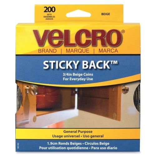 Velcro 90140 Sticky Back Hook &amp; Loop Dot Rolls - 200 Set - Beige