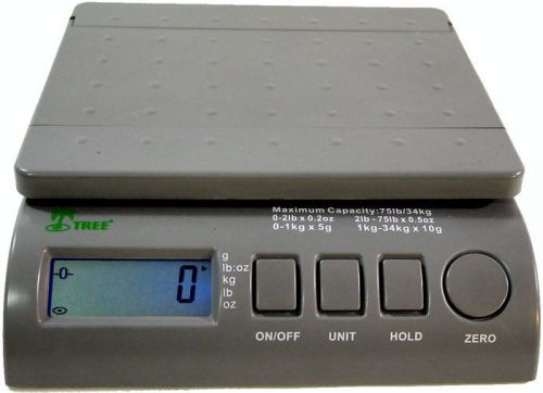 75# LB Digital Scale  Postal Shipping Postage Bench NIB Lw Measurements