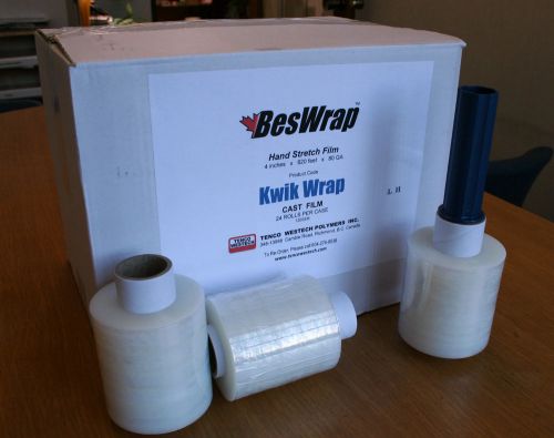 4&#034; x 820&#039; x 80GA Stretch Banding Film - BesWrap Kwik Wrap - 24 rolls