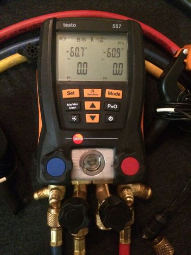 Testo 557 digital manifold with yellow jacket hoses and vacuum hose for sale