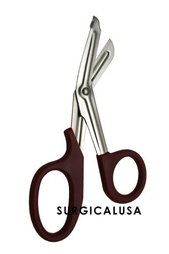 Universal Scissors 7.25&#034; Burgundy Color Handle EMS Nurse Surgical Instruments