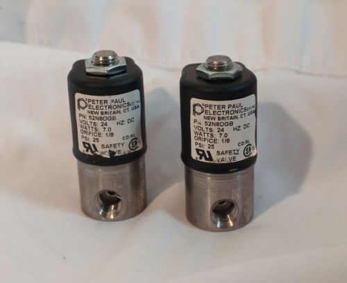 Peter Paul Solenoid Valves 52N8DGB 2 Way Normally Closed USED LOT OF 2