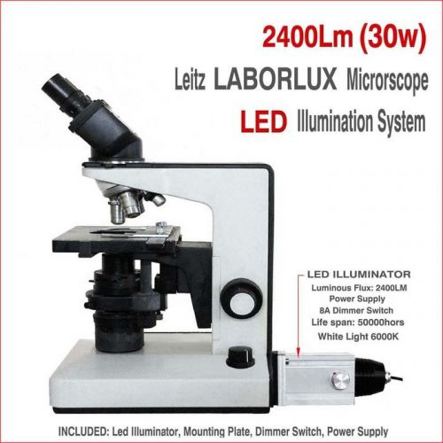 Leitz laborlux microscope 2400lm – 30w led illuminator retrofit dimmer ps usa/ for sale