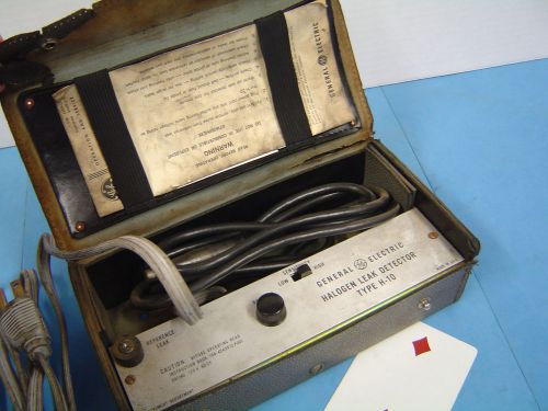 GE H-10 Halogen Refrigerant Leak Detector in case w instructions Vintage