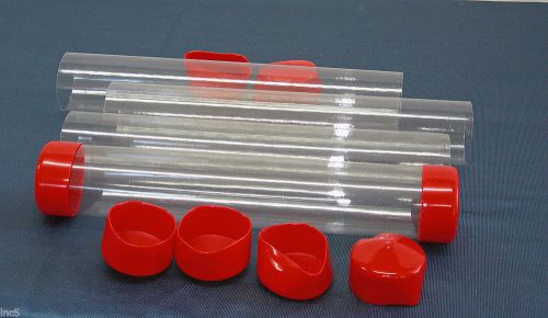 3/4&#034;-1-1/2&#034; clear plastic packing storage/shipping tube w/cap u-pick color, size for sale