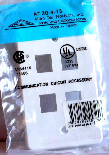 ALLEN TEL AT30-4-15 FOUR PORT COMMUNICATION CIRCUIT ACCESSORY, WHITE FACEPLATE,