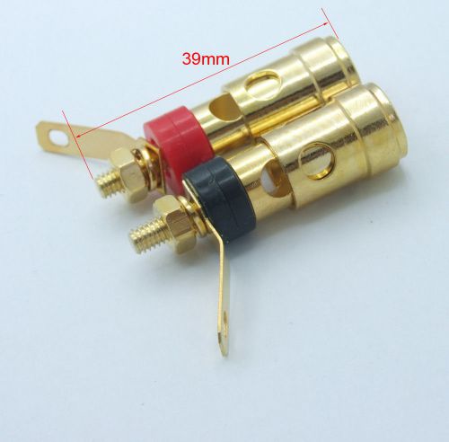 2pcs terminals cable crimp binding post for power amplifier banana plug speakers for sale
