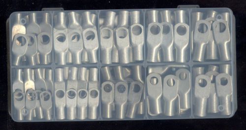140 pc big tin plated battery ring lug terminal connector kit #1- #8 wire molex for sale