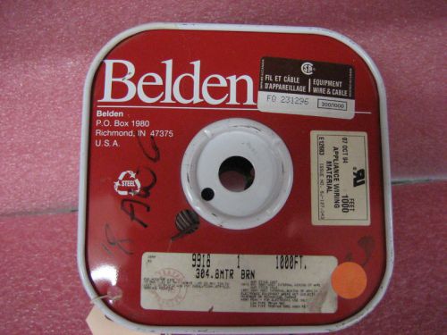 Spool 900&#039; belden 18 awg brown hook-up wire 9918 for sale